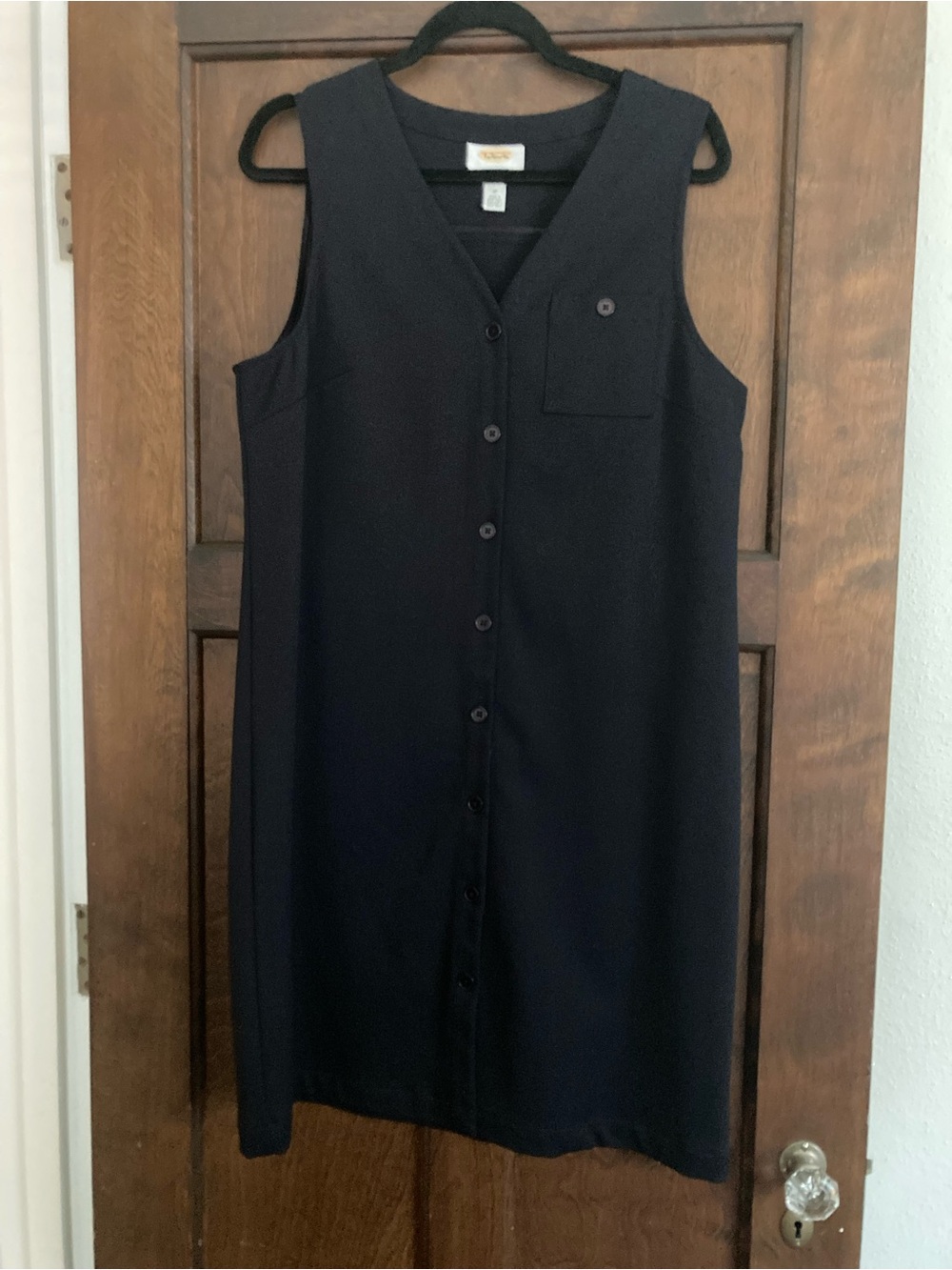 Talbots Button-Front Shift Jumper- Black
